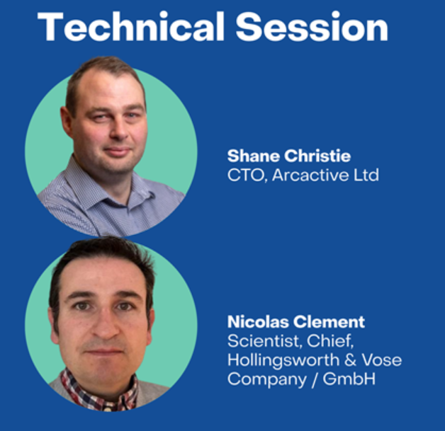 Shane Christie, da ArcActive, e Nicolas Clement, da Hollingsworth & Vose