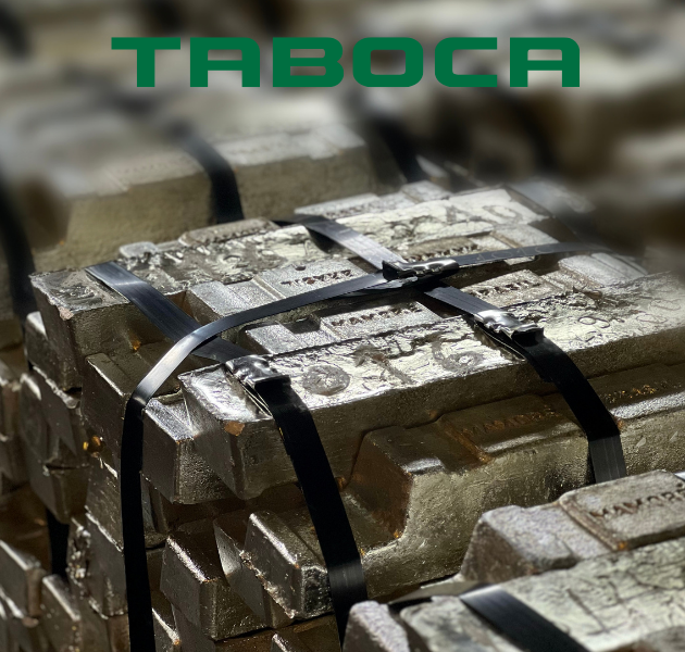 Produção de estanho refinado da Mineração Taboca, comercializado internacionalmente sob a marca Mamoré